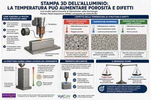 Stampa 3D dell’alluminio la temperatura può aumentare porosità e difetti