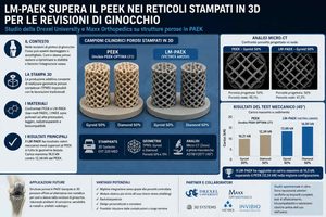 Stampa 3D medicale  il LM-PAEK supera il PEEK nei reticoli per revisioni di ginocchio