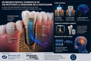 Un impianto dentale stampato in 3D prova a restituire la sensazione della masticazione