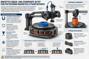 Un brevetto cinese propone una stampante 3D FFF con piattaforma magnetica e piano rotante