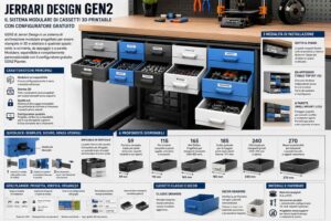 Jerrari Design GEN2  il sistema di cassetti modulari da stampare in 3D con configuratore gratuito