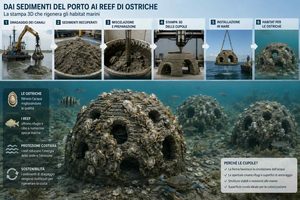 Reef di ostriche stampati in 3D con sedimenti di dragaggio  il progetto USACE in Alabama nella baia di Mobile