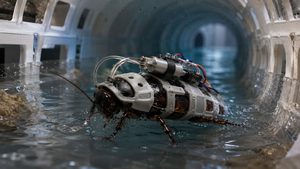 Una tuta stampata in 3D permette agli scarafaggi cyborg di muoversi sott’acqua