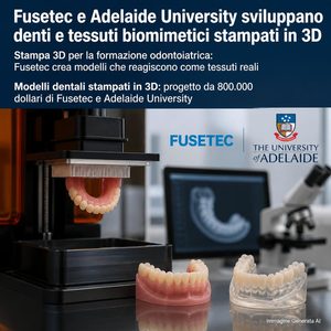 Fusetec e Adelaide University sviluppano denti e tessuti biomimetici stampati in 3D