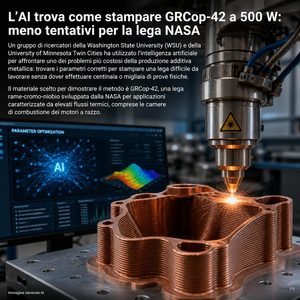 L’AI trova come stampare GRCop-42 a 500 W: meno tentativi per la lega NASA
