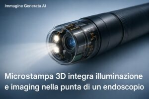 Microstampa 3D integra illuminazione e imaging nella punta di un endoscopio