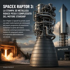 SpaceX Raptor 3 la stampa 3D metallica riduce peso e complessità del motore Starship