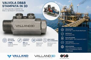 Valland porta la stampa 3D metallica nel retrofit offshore con una valvola DB&B compatta