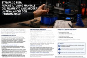 Stampa 3D FDM perché il tuning manuale del filamento conta ancora nell’era dell’automazione