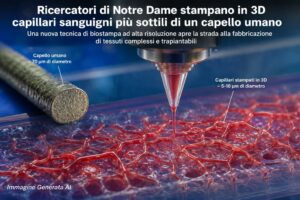 Bioprinting 3D Notre Dame stampa capillari più sottili di un capello umano