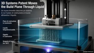 3D Systems brevetta una SLA in cui il piano di stampa si muove attraverso due liquidi mentre il pezzo rimane fermo