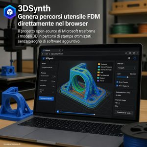 3dSynth genera direttamente nel browser i percorsi FDM e salta STL e slicer quando il toolpath diventa il progetto