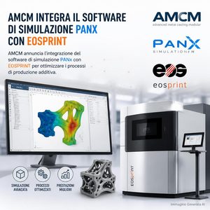 AMCM integra PanX in EOSPRINT: la simulazione termomeccanica entra direttamente nella preparazione delle build metalliche
