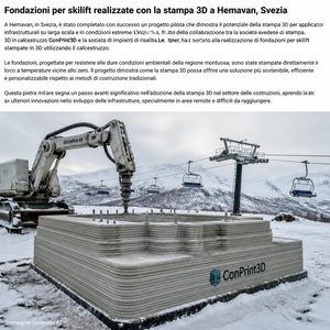 A Hemavan una seggiovia nasce su fondazioni ottimizzate e stampate in 3D