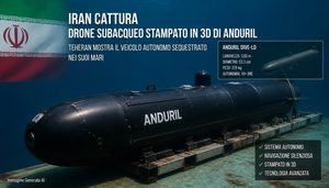 L’Iran cattura il drone sottomarino Anduril, realizzato con la stampa 3D