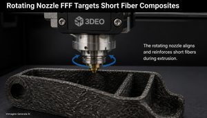 L’ugello rotante guida le fibre all’interno dei componenti FFF