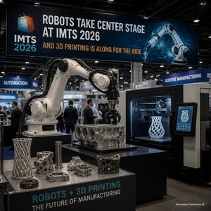 Robot e stampa 3D convergono a IMTS 2026: dall’automazione delle printer farm alla produzione additiva robotizzata