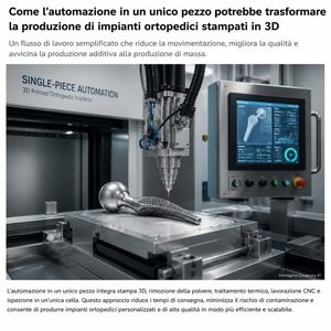 Single-piece flow e impianti ortopedici 3D la lezione di Mach Medical riguarda soprattutto ciò che avviene dopo la stampa
