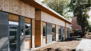Danimarca, completato Skovsporet a Holstebro 36 appartamenti studenteschi con pareti stampate in 3D progettato da SAGA Space Architects insieme a MS con COBOD
