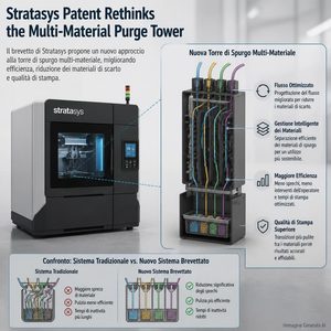 Stratasys ripensa la purge tower una struttura dinamica per stampanti FDM con tre o più materiali