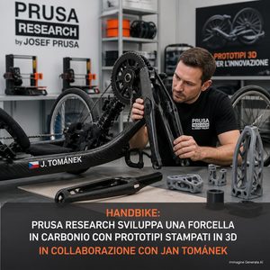 PrusaLab e Jan Tománek, dalla stampa 3D alla forcella in carbonio su misura per una handbike da competizione