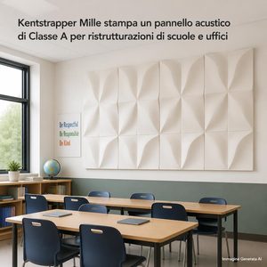 Kentstrapper Mille stampa un pannello acustico Classe A per il retrofit di scuole e uffici