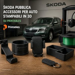 Škoda pubblica su Printables dieci accessori ufficiali da stampare in 3D per le proprie auto