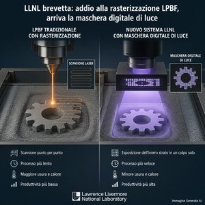 Brevetto LLNL la scansione LPBF viene sostituita con una maschera di luce digitale