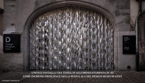 Freeze Frame 82.2: un sipario da 250 kg stampato in 3D diventa l’ingresso del Design Museum Gent