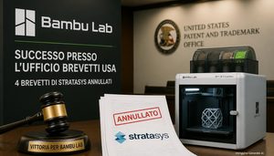 Stratasys contro Bambu Lab quattro decisioni del PTAB cambiano il quadro dopo il verdetto da 27,6 milioni di dollari