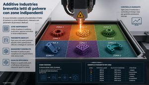 Additive Industries brevetta letti di polveri con zone indipendenti