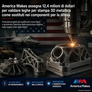 America Makes assegna 12,4 milioni di dollari a Northrop Grumman e Fastech per qualificare materiali metallici stampati in 3D