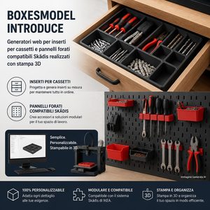 Boxesmodel due generatori per realizzare cassetti e pannelli forati su misura