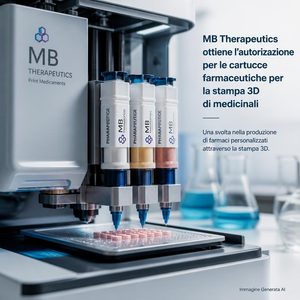 MB Therapeutics ottiene il via libera ANSM per produrre cartucce farmaceutiche destinate alla stampa 3D di medicinali