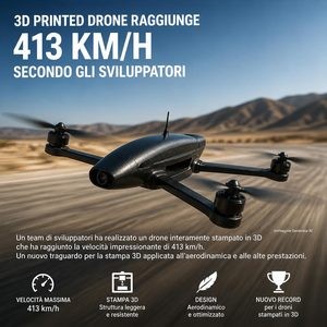 Un drone FDM da 250 grammi raggiunge 413 km/h secondo il progettista: la stampa 3D accelera lo sviluppo delle eliche