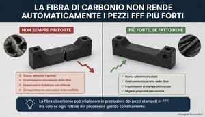Fibra di carbonio nella stampa FFF perché un filamento CF non produce automaticamente un componente più resistente