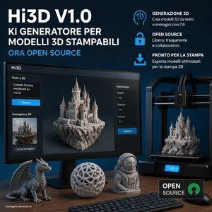 Hi3D V1.0 diventa disponibile con codice e pesi geometrie 3D dettagliate, ma serve una GPU potente