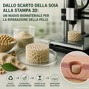 Dall’okara della soia a un biomateriale PCL stampabile in 3D per la ricerca sulla pelle