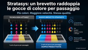 Stratasys domanda di brevetto due gocce per posizione per accelerare la stampa 3D a colori
