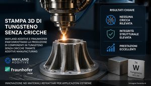 Wayland e Fraunhofer IFAM producono tungsteno senza cricche con NeuBeam
