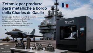 Zetamix sulla portaerei Charles de Gaulle stampa 3D metallica per sperimentare la produzione di ricambi a bordo